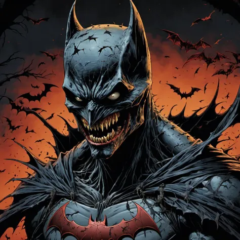 The Bat Who Laughs Zombie in the style of Todd McFarlane , detailed, realistic, 8k uhd, high quality