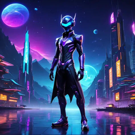 Neon noir Virtual Avatar Profile Picture, (male version redesign of DJ Sona \(league of legends\)), (femboy, bigender male:1.3), on the dock at the shore of glitering crystal clear lake, on the top of the tallest mountain, barely inside of the atmosphere, (very symphonic ultra starry sky:1.3),(incredibly colorful), ([electric blue|purple]), (style of Artgerm:1.3), (style of Frank Hong:1.3), (style of Loish:1.3) . Cyberpunk, dark, rainy streets, neon signs, high contrast, low light, vibrant, highly detailed