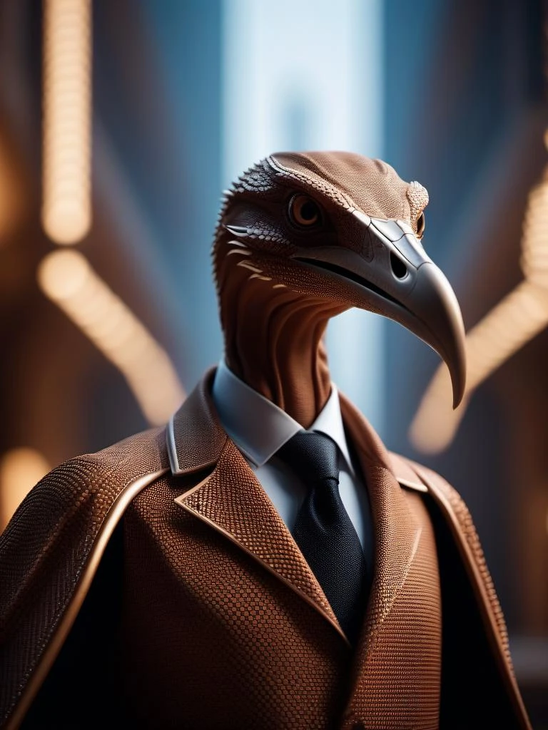 cinematic photo VRay, epic dotted lines art, portrait of a Weird Hospitable Pterodactyl, background is [city of Clay|Amphitheater], Smug, Mingei, studio lighting, F/2.8 . 35mm photograph, film, bokeh, professional, 4k, highly detailed