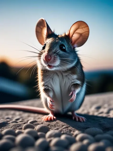 cinematic photo pen drawing of a Horrid Seductive Mouse, Clear skies, Happy, Arte Povera, Colorful, art by Daria Petrilli . 35mm photograph, film, bokeh, professional, 4k, highly detailed