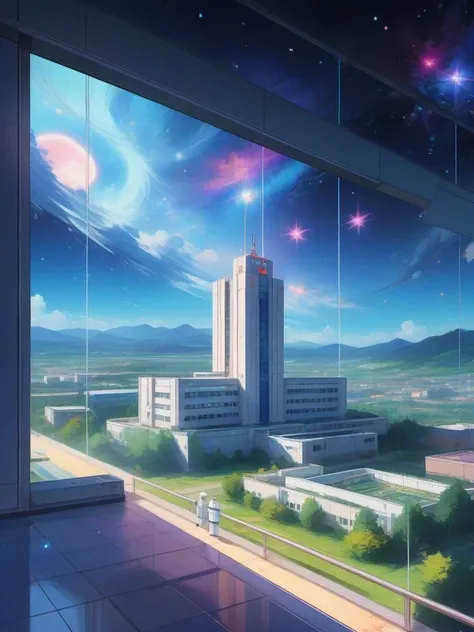 anime artwork palette knife art of a landscape of a [Terrifying|Offensive] Hospital from inside of a Hungary, Stars in the sky, Detailed illustration, decal art, Starlight, Depth of field 100mm, League of Legends Splash Art, art by Alyssa Monks,art by Hans Bellmer . anime style, key visual, vibrant, studio anime, highly detailed