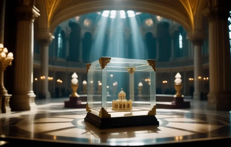 cinematic film still a cube of a Confused, Misshapen movie, inside The Crystal Palace of King Oberon, Spring, Hispanicore, ultra high res . shallow depth of field, vignette, highly detailed, high budget Hollywood movie, bokeh, cinemascope, moody, epic, gorgeous, film grain, grainy