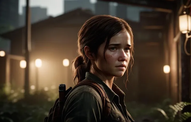cinematic film still cinematic photo The last of us by Ruan Jia . 35mm photograph, film, bokeh, professional, 4k, highly detailed . shallow depth of field, vignette, highly detailed, high budget Hollywood movie, bokeh, cinemascope, moody, epic, gorgeous, film grain, grainy