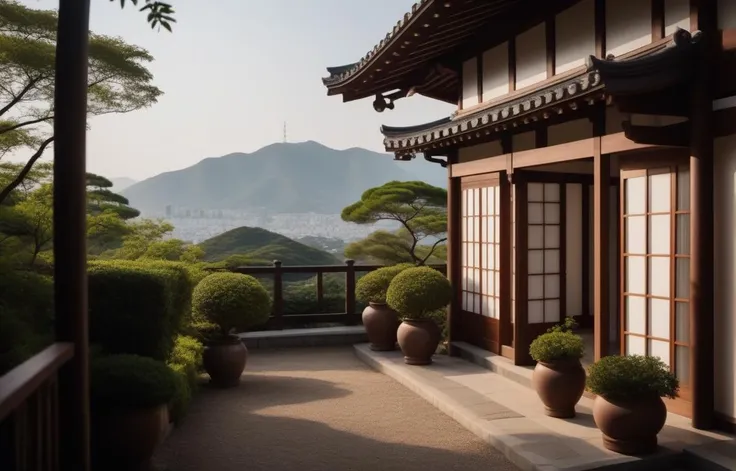 cinematic film still こども園,平家,木造,建築,現代,ランドスケープ,調和,市街地,鳥瞰,1階建,広い,グラウンド,大きな屋根,外観,俯瞰,全景,パース,保育園,幼稚園,プリミティブ . shallow depth of field, vignette, highly detailed, high budget Hollywood movie, bokeh, cinemascope, moody, epic, gorgeous, film grain, grainy