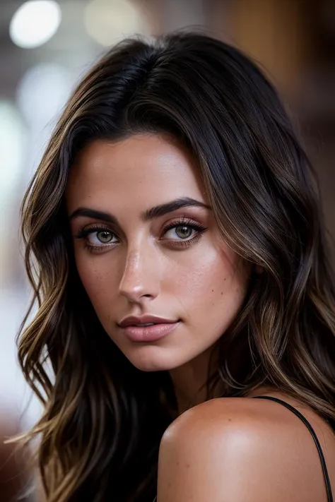 photo of beautiful (carlagu3tta:0.99), a woman in a (bar:1.1), perfect hair, wearing (luxury fashion:1.2), modelshoot style, (extremely detailed CG unity 8k wallpaper), professional majestic (photography by  tim walker:1.1), nikon, 24mm, exposure blend, hdr, faded, trending on ArtStation, trending on CGSociety, extremely intricate, High Detail, Sharp focus, dramatic, soft cinematic light, (looking at viewer), (detailed pupils), (closeup portrait)