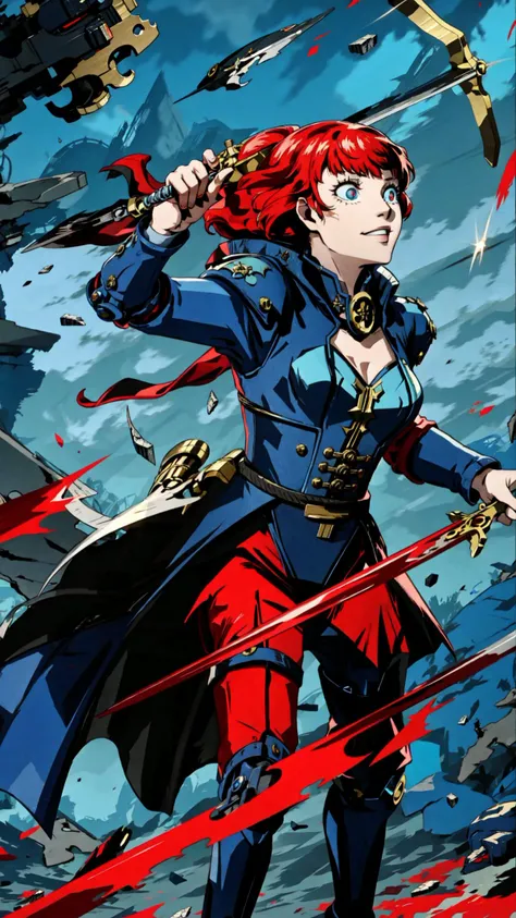 long hair, white hair, 1girl, (red loincloth:1.15), (scar, injury, debris, dust, battle damage:1.25), cleavage, BREAK, <lora:Adepta Sororitas, the Daughters of the Emperor - 40K:0.7> ADEPTA SORORITAS, (fleur de lis1.15:1.10), cape, (black power armor:1.15), BREAK, <lora:yameroyandere-v2:0.45> (yameroyandere, constricted pupils, yandere, crazy eyes, glowing eyes, crazy smile, :1.15), bloodlust, blood on clothes, blood on face, BREAK, outdoors, rainstorm, thunderstrike, lightning, BREAK, <lora:add_detail:0.4> <lora:torn:0.7> (torn clothes, cloth pieces:1.15), BREAK, bloodyface, blood, bleeding <lora:UnlimitedBladeWorks1.6:0.7> (holding sword, holding chainsword:1.15), masterpiece, best quality, extremely detailed, highly quality, 4k, sharp focus, professional, sharp focus, award winning, cinematic lighting, octane render, unreal engine, volumetrics dtx, Wallpaper,