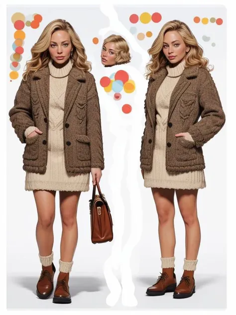 <lora:LCM_LoRA_Weights_SD15:0.8> XGRAPH-Real-Kinkau, (CharacterSheet:1.2), (multiple views, full body, upper body, headshot, reference sheet:1.3)
Jenny_McSloot wearing
tweed blazer, cable knit sweater, and leather loafers
Multiple views of the same character in the same outfit. <lora:CharacterDesign_Concept:1.0>
