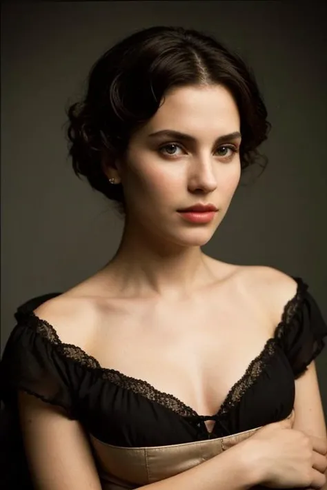 , photo vintage, visage parfait, erotick, cheveux bleu, tache de rousseur, Up, american shot (3/4 coups) cuir , moulant, belle, clivage, choker, tres gros seins, chemise, Jupe courte