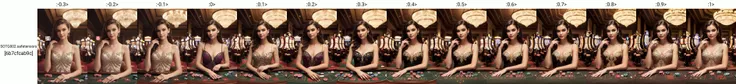 ((alluring)) [female] dealer,((elegant)) uniform with intricate details,((ethereal)) light highlighting the card deck,((dynamic)) pose at the card table,((enchanting)) atmosphere with a hint of ((casino allure)),((vivid)) and ((rich)) colors,((spellbound)) players in the shadows,((masterpiece:1.2)),,<lora:HandFineTuning:-0.3>,