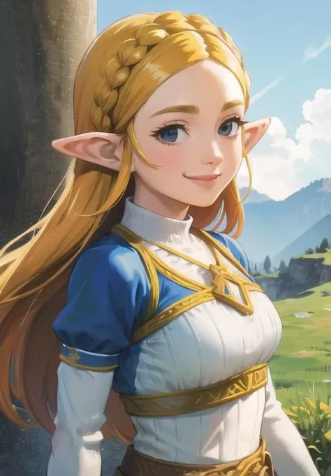 (Photo:1.3), highdetail, <lora:Zelda:0.8>, Zelda, smile,, (masterpiece, best quality, detailed:1.3)
