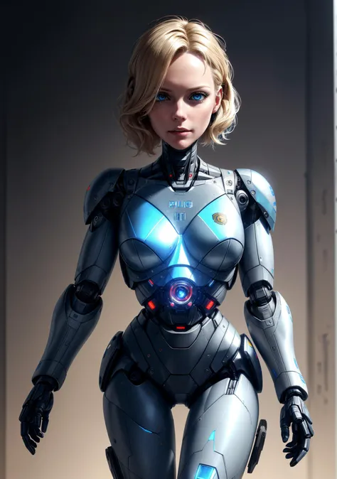 <lora:Ahsveden3:0.8> Gorgeous blonde robot (policewoman, American, star insignia on shoulder), holding black Desert Eagle pistol, extreme facial details, (battle damage, scarred, realistic robotic female, wearing futuristic police uniform, exposed circuitry, cybernetic facial augmentations, tactical, (damaged)), (dystopian warfare background), (professional photography, RAW photo, best quality, perfect face, female robocop:terminator), <lora:more_details:0.5>
