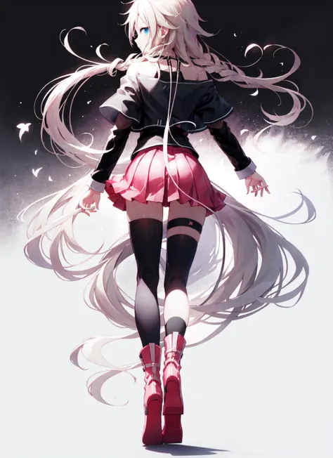 ((masterpiece)), ((best quality)), 4k, 8k, wallpaper, 1girl, solo,ia (vocaloid), <lora:IA:0.6>, full body, looking from back