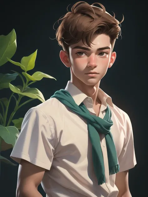 1boy, adult, portrait, upper body, oil painting style, oil painting