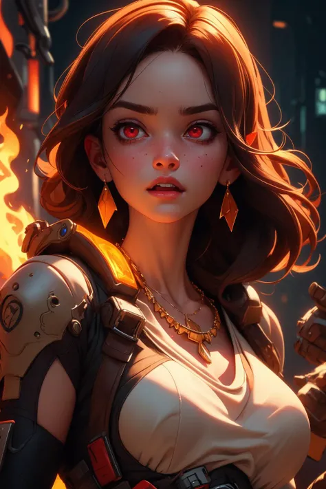 , ((Face close up)), best quality, clear graphics, torch light, (The detail is clear to every hair on the face), 1girl, demonic, evil, nsfw, sexy woman, eye depth, (brother moons), (dead space) ,science fiction, (beautiful glowing red eyes), photo realistic, 20 megapixel, nikon d850, ((vibrant, photo realistic, realistic, dramatic, sharp focus, 8k)), (faded freckles:0.6), subsurface scattering, sharp, retouched, intricate detail, by Greg Rutkowski, by (Jeremy Lipking,:0.8), ((junji ito)), by ralph bakshi,((Silent Hill)), H.R. Giger, Beksinski
