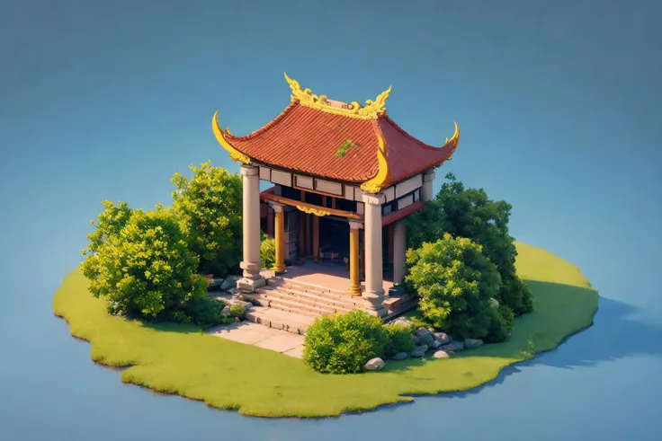 (masterpiece,best quality:1.5), 3D character, building, isometric, Vietnam temple, (outdoor temple:1.2), from above, <lora:Dinhlang2:0.65>, transparent background, <lora:3dcharacter:0.5>