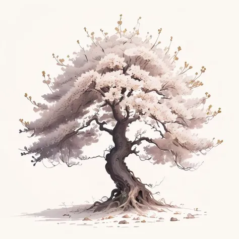 (masterpiece, top quality, best quality, official art, beautiful and aesthetic:1.2),(8k, best quality, masterpiece:1.2),CGpaintingtree asw, (no humans:1.3), (white background:1.4), simple background,tree ,<lora:CGpaintingtree asw_20230725130444:0.8>, <lora:shuV2:0.2> <lora:C_gongbi:0.2>