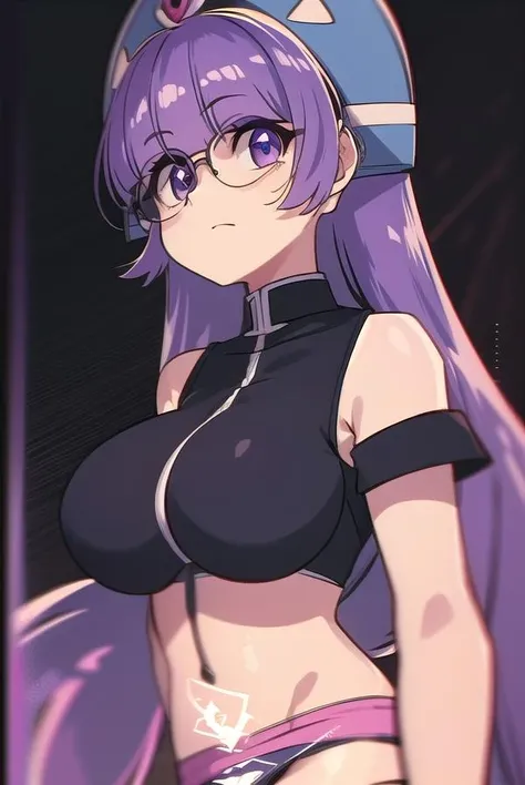 gluko, <lora:glukotest:1>,
gluko, long hair, bangs, very long hair, purple hair, low-tied long hair, (purple eyes:1.1), glasses, blunt bangs, round eyewear, (large breast:1.2),
BREAK thighhighs, gloves, underwear, panties, black thighhighs, blue gloves, shirt, bare shoulders, short sleeves, glasses, helmet, blue headwear,
BREAK looking at viewer,
BREAK outdoors,
BREAK <lora:GoodHands-vanilla:1>, (masterpiece:1.2), best quality, high resolution, unity 8k wallpaper, (illustration:0.8), (beautiful detailed eyes:1.6), extremely detailed face, perfect lighting, extremely detailed CG, (perfect hands, perfect anatomy),