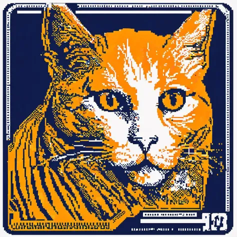 zxspectrum syle picture of an orange cat, <lora:zxspectrumSDXL:1>