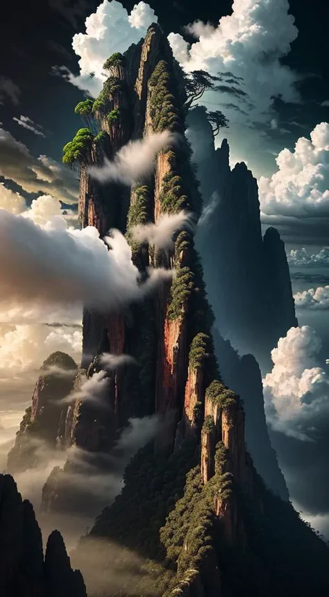 a beautiful masterpiece woman, ((masterpiece)), (((best quality))), ((ultra-detailed)), (Amazing:1.1), beautiful, nature, sky and ground, heavy wind, windswept, line cloud,Light shoot from the cloud, in a lush remote foliage jungle with jungle wildlife and fauna, award winning photo, Toshiba PDR M70 booscapes