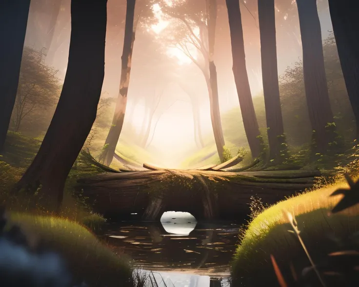 View in a natural forest, with trees, bushes, grass, flowers. Light morning mist. A fallen log bridges a small stream.
High Contrast, High Saturation, Highly detailed, high quality, masterpiece, volumetric light, light rays, vibrant colors, depth of field.
<lora:landscapes-6-2023-04-27-120356-6faaedf2:0.8>
<lora:lightV1:1>