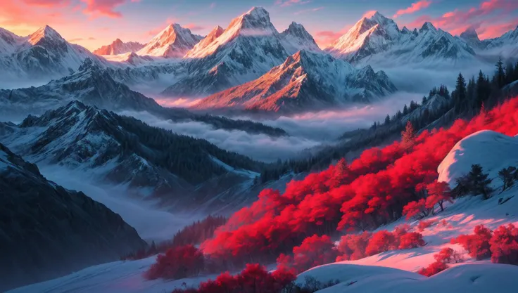 ((masterpiece:1.4,best quality)), cloud, outdoors
(mountains), spring glade, scenery, sky, winter,
(early morning:1.4),morning red, high detail, abundant, 8k, high detail, wallpaper,
<lora:more_details:1.5>, <lora:landscapes-6-2023-04-27-120356-6faaedf2:0.6>