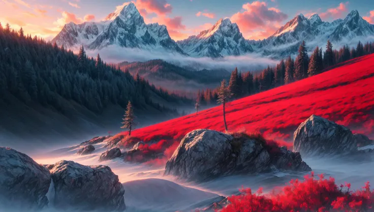 ((masterpiece:1.4,best quality)), cloud, outdoors
(mountains), spring glade, scenery, sky, winter,
(early morning:1.4),morning red, high detail, abundant, 8k, high detail, wallpaper,
<lora:more_details:1.5>, <lora:landscapes-6-2023-04-27-120356-6faaedf2:0.6>
