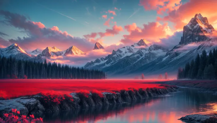 ((masterpiece:1.4,best quality)), cloud, outdoors
(mountains), spring glade, scenery, sky, winter,
(early morning:1.4),morning red, high detail, abundant, 8k, high detail, wallpaper,
<lora:more_details:1.5>, <lora:landscapes-6-2023-04-27-120356-6faaedf2:0.6>