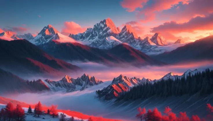 ((masterpiece:1.4,best quality)), cloud, outdoors
(mountains), spring glade, scenery, sky, winter,
(early morning:1.4),morning red, high detail, abundant, 8k, high detail, wallpaper,
<lora:more_details:1.5>, <lora:landscapes-6-2023-04-27-120356-6faaedf2:0.6>