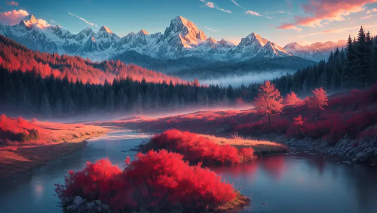 ((masterpiece:1.4,best quality)), cloud, outdoors
(mountains), spring glade, scenery, sky, winter,
(early morning:1.4),morning red, high detail, abundant, 8k, high detail, wallpaper,
<lora:more_details:1.5>, <lora:landscapes-6-2023-04-27-120356-6faaedf2:0.6>