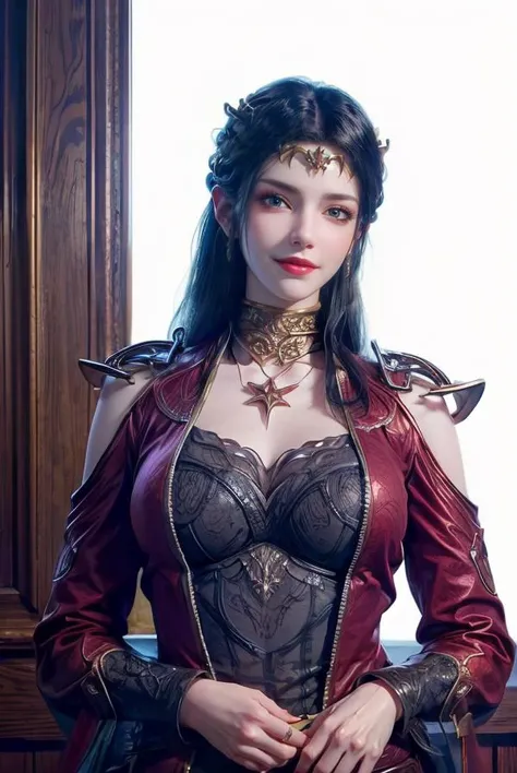 Photorealistic, high resolution, Soft light,1womanl, Solo, Hips up, (Detailed face), jewelry, scarlet witch costume, jewelry, tattoo