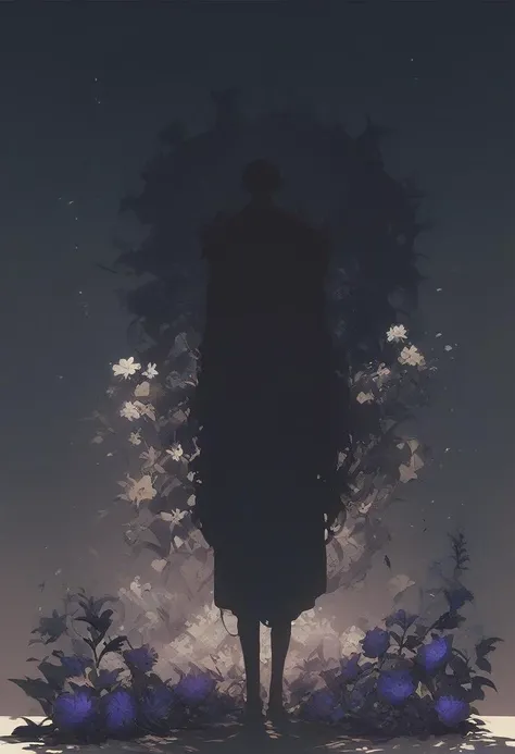 score_9, score_8_up, score_7_up, score_6_up, score_5_up, score_4_up, <lora:Shadow_Style_for_Pony:1> shadow flower, black silhouette