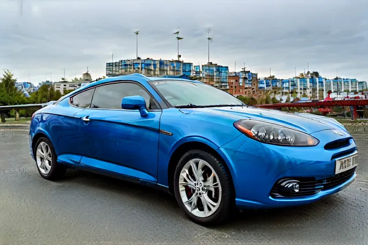 best quality, 1car, vehicle, driving, on road, (in the city:1.5), building, outdoors, <lora:tuscani:0.8>