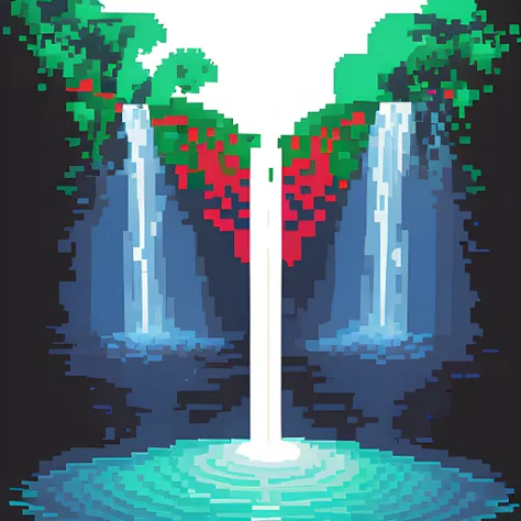 Pixel waterfall