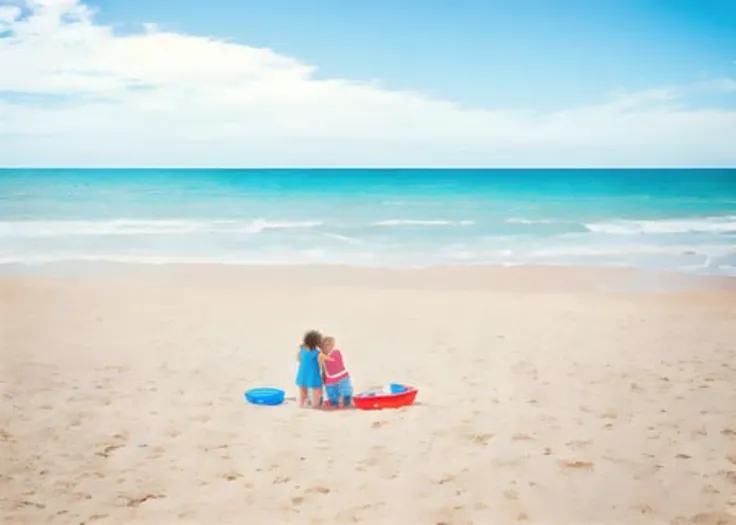 Day at the beach with the family