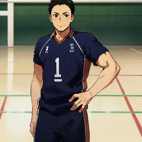 high res, high resolution, highdef, best quality,  daichi sawamura, volleyball net, muscular,