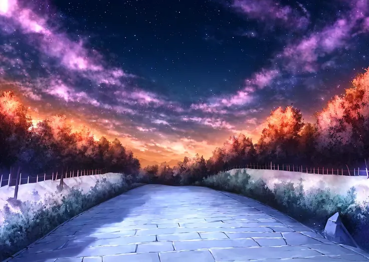 masterpiece, best quality,sky, outdoors, night, star \(sky\), kyoukaisenjou no horizon,