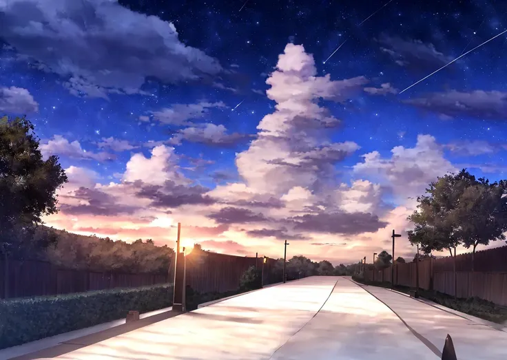 masterpiece, best quality,sky, outdoors, night, star \(sky\),
