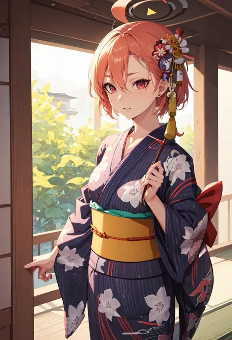 best quality, masterpiece, highres, solo, (neru_bluearchive:1.10), (yukata:1.30), (kimono:1.15), 25 <lora:neru_bluearchive:0.80>