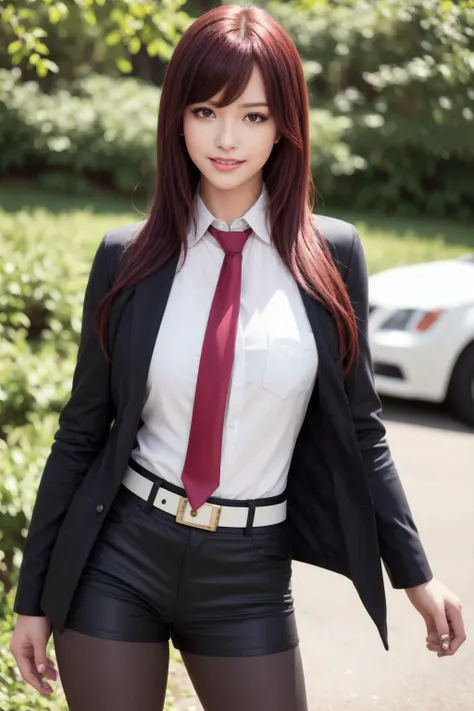 (masterpiece), (best quality),(ultra_highres),(8k resolution),(realistic),(ultra_detailed),(((realism:1.4))),finely detail,high res,colorful,intricate detail,HDR,hand of Guido Daniele, breasts,smile, cool & sexy \(idolmaster\),
upper body, Looking at the viewer,slim_legs, younger,beautiful_girl,1 girl, beautiful tooth, 18 yesrs old, ((beautiful eyes)),
<lora:aiBeautyIthlinni_ithlinniV1:0.4>
<lora:kurisuSteinsGate_v1:0.4>,mushroom forest,outdoor,a haunted spaceship adrift in space,
makise kurisu, pantyhose, blue eyes, (((red hair))), jacket, ((white shirt)), belt, white belt, ((red necktie)), ((collared shirt)), ((black pantyhose)), ((black shorts)), legwear under shorts, long sleeves, blush, short shorts, bangs, pocket, hair between eyes, breast pocket, straight hair, brown jacket, shirt tucked in, open clothes, open jacket