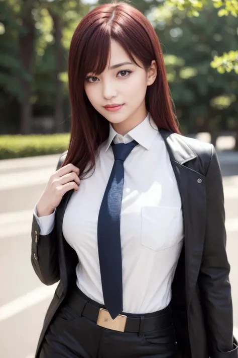 (masterpiece), (best quality),(ultra_highres),(8k resolution),(realistic),(ultra_detailed),(((realism:1.4))),finely detail,high res,colorful,intricate detail,HDR,hand of Guido Daniele, breasts,smile, cool & sexy \(idolmaster\),
upper body, Looking at the viewer,slim_legs, younger,beautiful_girl,1 girl, beautiful tooth, 18 yesrs old, ((beautiful eyes)),
<lora:aiBeautyIthlinni_ithlinniV1:0.4>
<lora:kurisuSteinsGate_v1:0.4>,war,outdoor,a city under siege by giant robots,
makise kurisu, pantyhose, blue eyes, (((red hair))), jacket, ((white shirt)), belt, white belt, ((red necktie)), ((collared shirt)), ((black pantyhose)), ((black shorts)), legwear under shorts, long sleeves, blush, short shorts, bangs, pocket, hair between eyes, breast pocket, straight hair, brown jacket, shirt tucked in, open clothes, open jacket