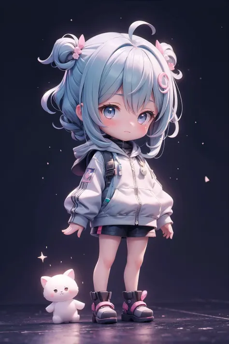 (masterpiece),  1girl,  chibi,  light particles