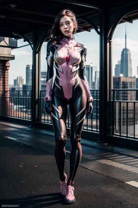 (masterpiece, best quality), 1girl, solo, plugsuit, bodysuit, pink bodysuit, medium breasts, thighhighs, (full body shot, looking at viewer, wide angle), <lora:makinami_mari_illustrious-10:1>
BREAK
outdoors, twilight, raytracing <lora:add_detail:1>
