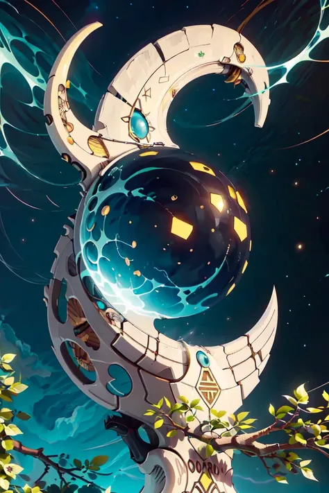 ((masterpiece,best quality)), <lora:Eldar_World:0.8>, Eldar_World, scifi,food, sky, fruit, leaf, blue background, apple, food focus, blue glow, blue theme, swirling energy,