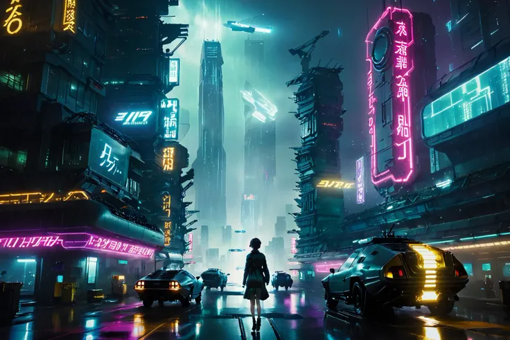 cinematic film still score_9,score_8_up,score_7_up,score_6_up,score_5_up,score_4_up,(((Ultra-detailed, 8k, highres, masterpiece)))(((epic-Ultra-HD-details, epic-Ultra-HD-highlights, epic-photo-same-realistic, upscaled-resolution, optimal))),very aesthetic,absurdres,beautiful,l,cityscape,rain,shower,glowing neon lights,Volumetric Lighting,moody lighting,train station,Skyscraper,skyscraper,<lora:More_interesting_backgrounds:0.8>,IBG,<lora:more_details:1>,<lora:Blade_Runner_2049_Loha:0.8>,Blade Runner 2049,science fiction,futuristic film,directed by Denis Villeneuve,chinese text,comic,english text,neon lights,night,<lora:Blade Runner v.2.2:0.8>,<lora:light_contour_sdxl:0.8>,ltctr,color + light contour,<lora:Blade_Runner_Style:0.8>,<lora:hologram_v1_0:0.8>,blue hologram,red hologram,yellow hologram,green hologram,purple hologram,white hologram,orange hologram,pink hologram,holographic,glitch,glowing,dark background,,(((text))),((color)),(shading),background,noise,dithering,gradient,detailed,out of frame,ugly,error,Illustration, watermark,(((clean ink anime illustration))),Studio Ghibli,Makoto Shinkai,Hayao Miyazaki,Audrey Kawasaki, back lighting, rim lighting . shallow depth of field, vignette, highly detailed, high budget, bokeh, cinemascope, moody, epic, gorgeous, film grain, grainy