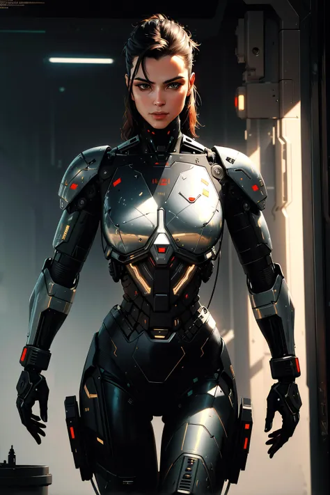 ((oil painting)) of ((attractive female modern military with with cybernetic limbs part cyborg on patrol)), cinematic, dynamic pose, fine details, reflections, 8k, ((dark shot)), soft volumetric lights, (backlit:1.3), (photorealistic:1.6), (Style-Glass), hdr, antialiased, 8k, ((syd mead)), sharp details, detailed background, ((masterpiece)), (painterly), (good anatomy), (good proportions), (good composition), (dramapaint), (analogue style), (empty hands), (futuristic scifi background),