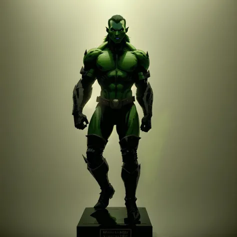 (1female), (orc:1.1), (green colored skin:1.3), (hihelz), full body, Comic Poster, line art, (good anatomy, good composition, good proportions, diffused lighting, sharp focus, high quality, detailed, award winning, masterpiece, empty hands:1.3), illustration by Larry Elmore and Todd Lockwood <lora:bondingThighboots_v10:0.5>
