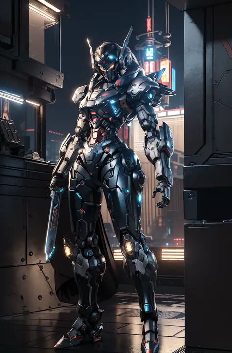 ((best quality)), ((masterpiece:1.2)), (extremely detailed:1.1), (8k, high quality, cinematic, hyper realistic, illustration, letterbox), (autodesk maya, vray render, ray tracing, hdr), (16mm focal length, f/4 aperture, dynamic perspective, deep depth of field), (3D model, full body, (giant female stylized mecha with large glass cockpit and beautiful female inside), standing solo, dynamic pose, brutal robotic armor, stickers, stylized paint scheme, leds, japanese tech, samurai, cyberpunk rooftop background at night), (nighttime), <lora:nijiMecha:0.55>, <lora:3DBoosterHorrid:1>, (hdri:0.35, bloom:0.25, rim lighting, soft lighting, low key), <hypernet:sxzCinematic_500SoftEnough:0.6>, <lora:LowRA_v20:0.75> dark theme:0.66, <lora:Futuristicbot:0.35> futobot <lora:EnvyElegance:0.75> confident, <lora:NijiExpressV2:-0.35> ,<lora:cyberdead_v10:0.25>,<lora:cyberpunk2077ConceptArt_nightcityV115:0.5>
