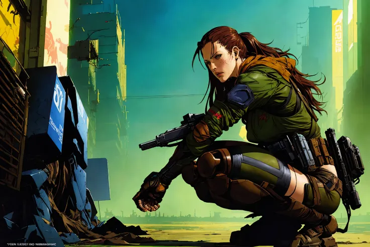 concept art of liv tyler, solo, crouching and shooting
by ((Yoji Shinkawa))
(masterpiece, award winning, best quality:1.3),