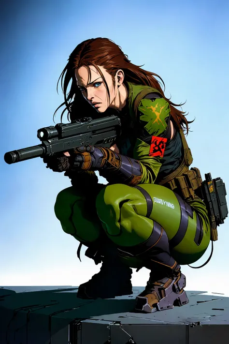 concept art of liv tyler crouching and shooting
by ((Yoji Shinkawa))
depth of field, negative space, high contrast
(masterpiece, award winning, best quality:1.3),