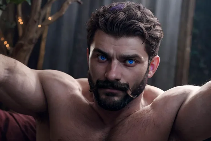 EasyMalePortrait, Eighteen Solid, Russian, (Violet eyes:1.21), Upturned Nose, Broad Forehead, Sculpted Abs, (Purple Ivy League hair:1.10), Hope, <lora:Better_Portrait_Lighting-v1:0.75>, Serpents and demonic creatures slithering and prowling, embodying wickedness and temptation
